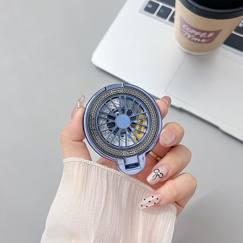 Korean Cute Electroplating Gyroscope Mobile Phone Grip Finger Ring Bracket Stand Holder For All Phone Iphone Huawei Xiaomi Case
