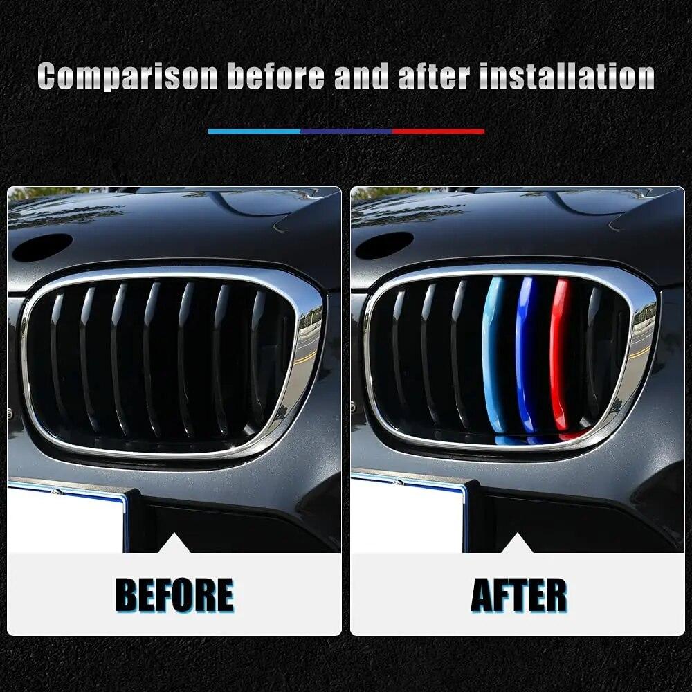 ///M-Colored Front Grille Insert Trims Strips Grills Cover For BMW F25 X3 F26 X4 2011-2017 G01 G02 2018- Car Accessories