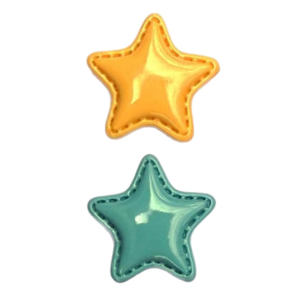 Resin Star Shape 2Pcs Refrigerator Magnet Decoration Kitchen Office Whiteboard Cabinet Colorful Cute Home Decorative