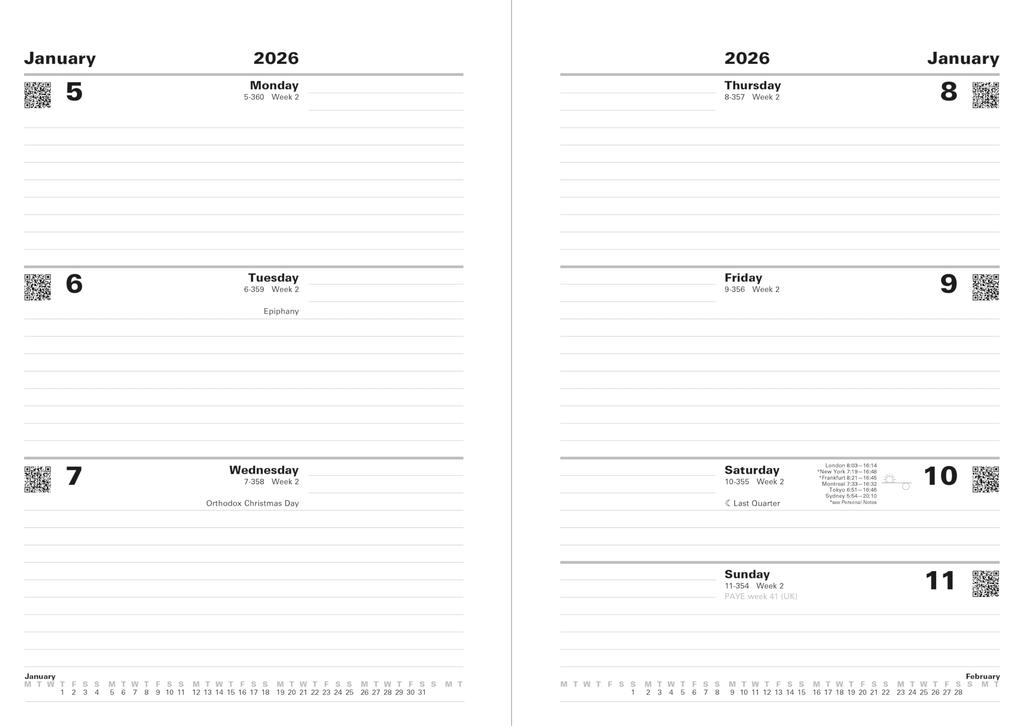 Let's Planner 2026, January Start, A5 Weekly, Standard, Black, 26-T31XBK, Officially Imported