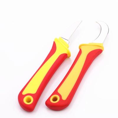Taglierina per elettricisti Utensile da taglio con bordo dritto Strumento di riparazione Manico in plastica Cavo isolato