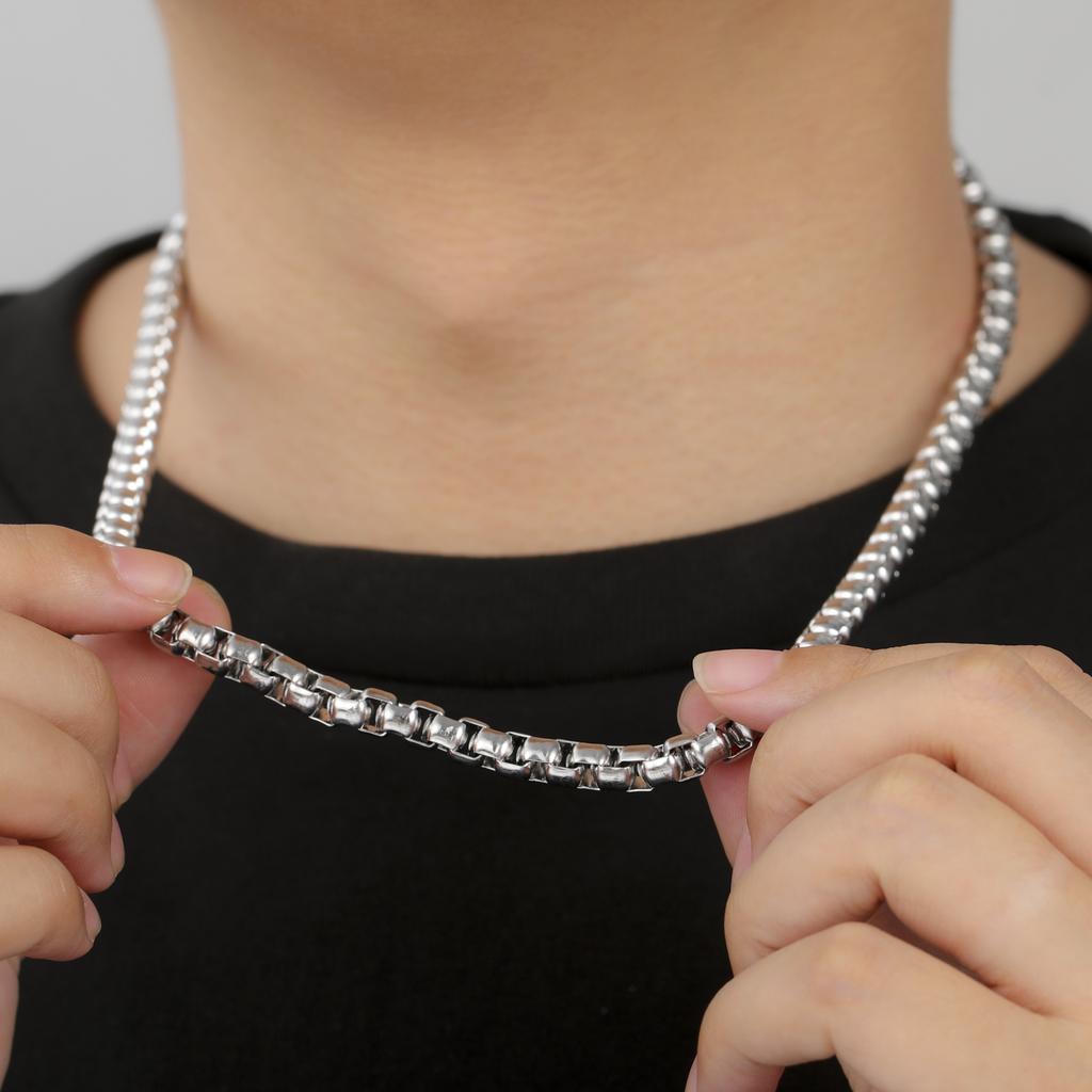 Cazador Punk Box Chain Necklaces for Men Women Stainless Steel Jewelry 2-7mm Width Chains Party Birthday Gift Wholesale 2026