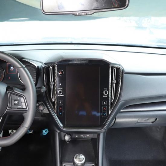 ABS Carbon Fiber Center Air Vent Panel Frame Cover Trim For Subaru WRX -24