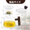 FGIUKC Heat-Resistant Glass Teapot, 500ml, with Wooden Handle, Transparent Glass Teapot with Strainer, Suitable for Green Tea, Black Tea, Fruit Tea, L