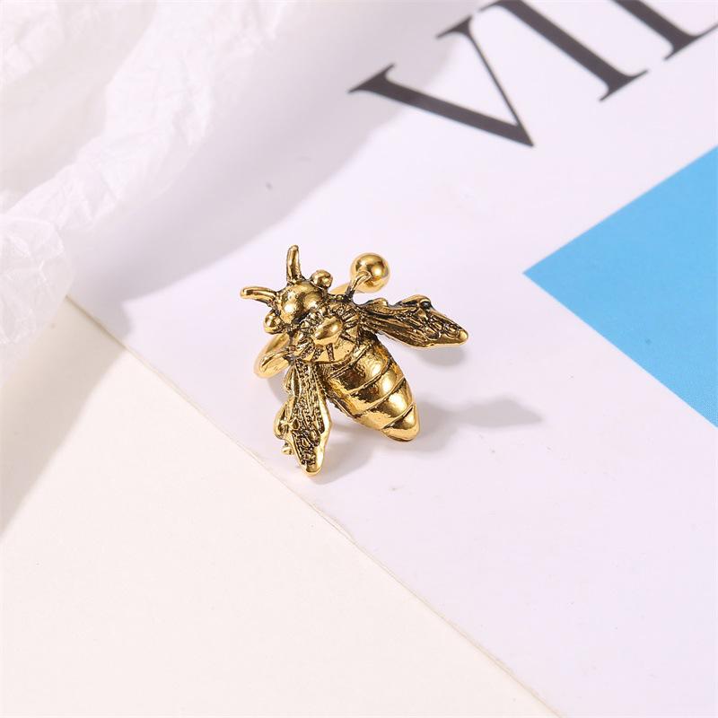 Boucles d'oreilles manchette d'oreille rétro en forme de U Petite Abeille pour femmes