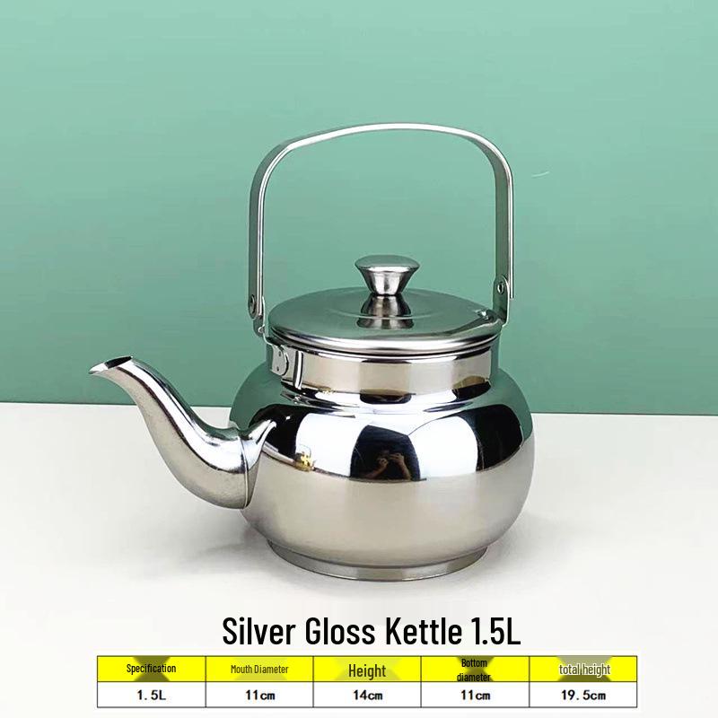 Bule de Chá de Aço Inoxidável com Infusor e Filtro para Uso Doméstico, em Restaurante ou Hotel