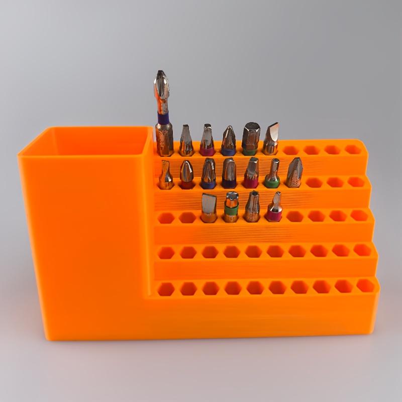 1pc 3D Printed 20/50 Holes 6.35mm Hex Bit Organizer, Plastic Screwdriver & Drill Bit Holder, Tool Storage, Saving Spacea