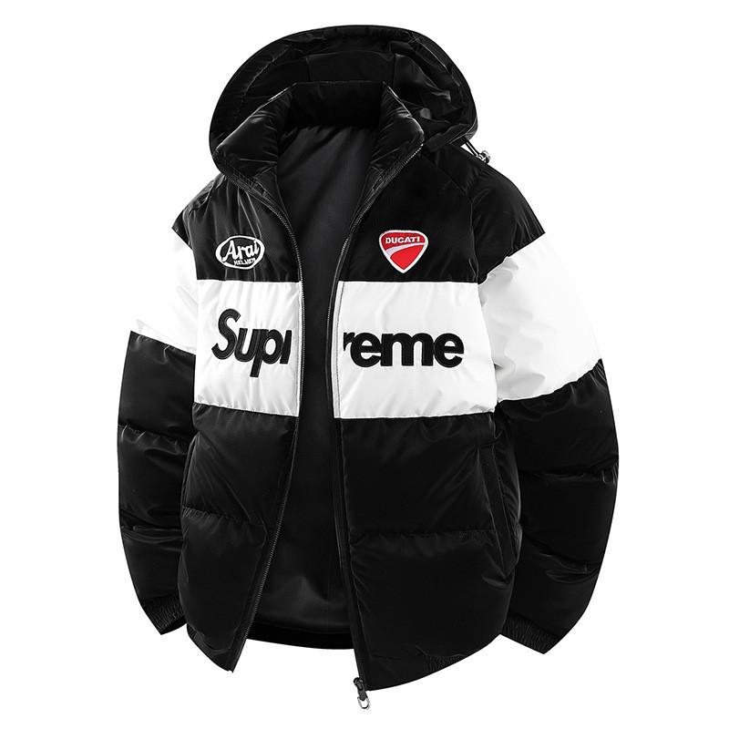 Womens Waterproof PU Cotton Jacket Winter Warm Loose Fit Street Style Riding Coat
