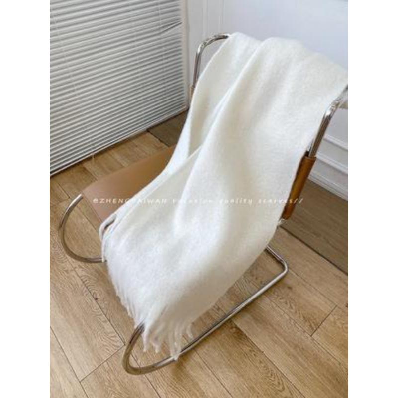 Limited-time snap-up price! Mohair fleece scarf women's 14 classic colors, warm in autumn and winter, soft and thickened scarf, solid color