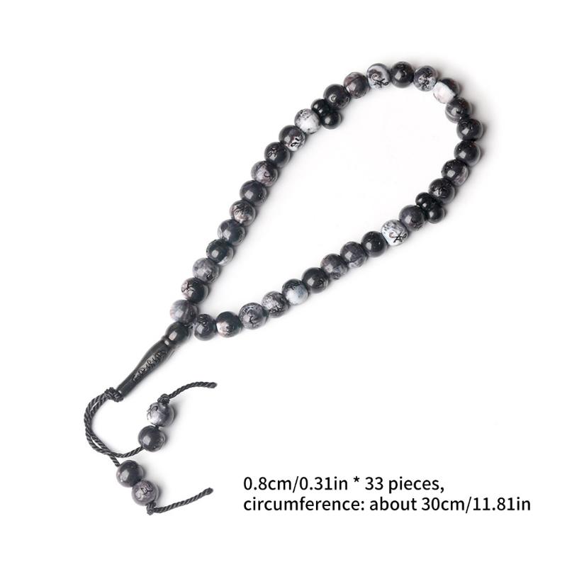 Brățară elegantă cu mărgele de rozariu pentru rugăciune, Religie, Cadou de Eid, Tasbih, Brățară cu mărgele de rugăciune, Ciucuri făcuți manual, Lanț de mână, Decor