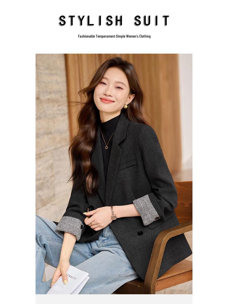 Women's High-End Loose Woolen Winter Suit Jacket 2025