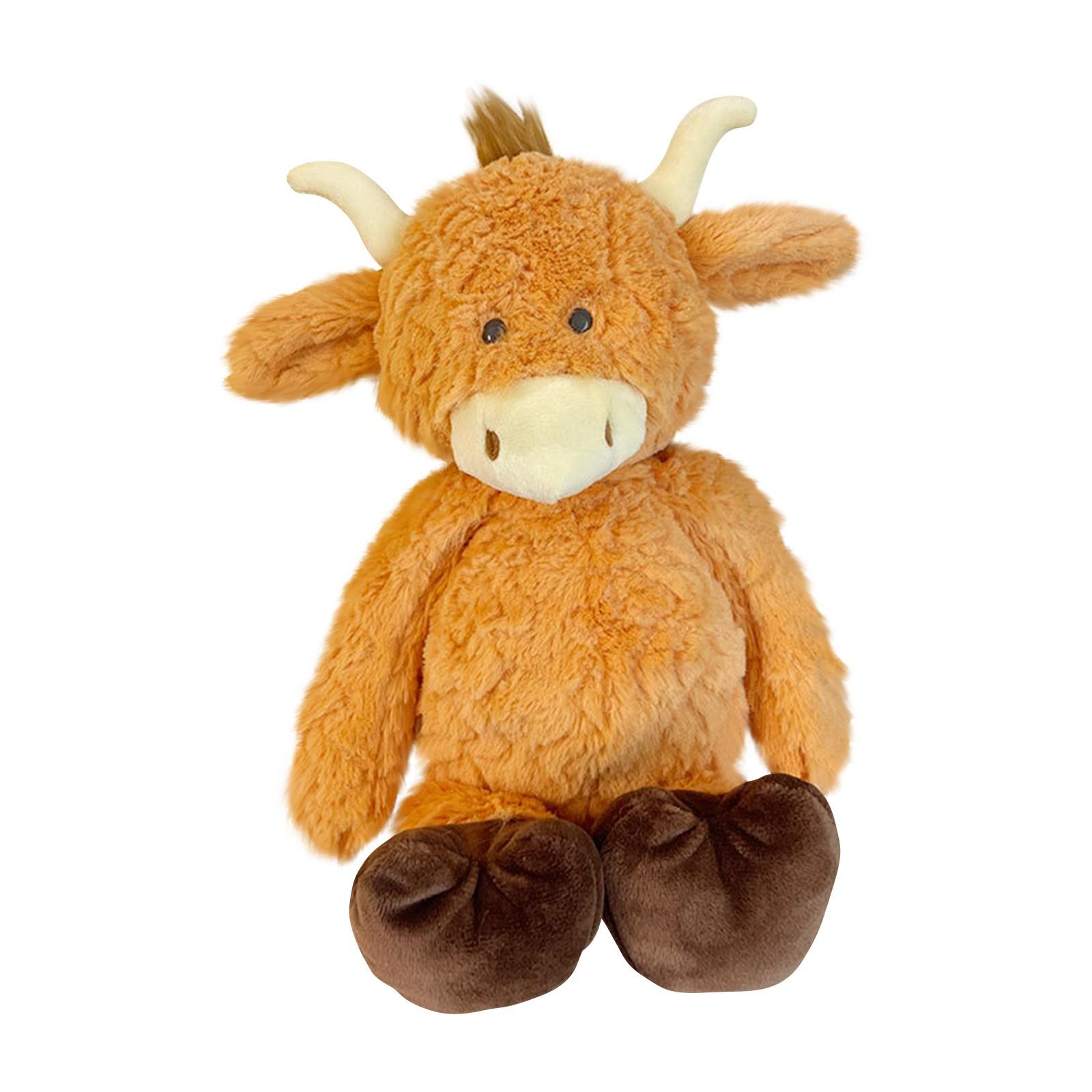 

Plush Stuffed Animal Soft Toy Highland Cow Sitting Design with Horns and Tail for Kids Toddlers and Collectors 12 Inch Size One Size
