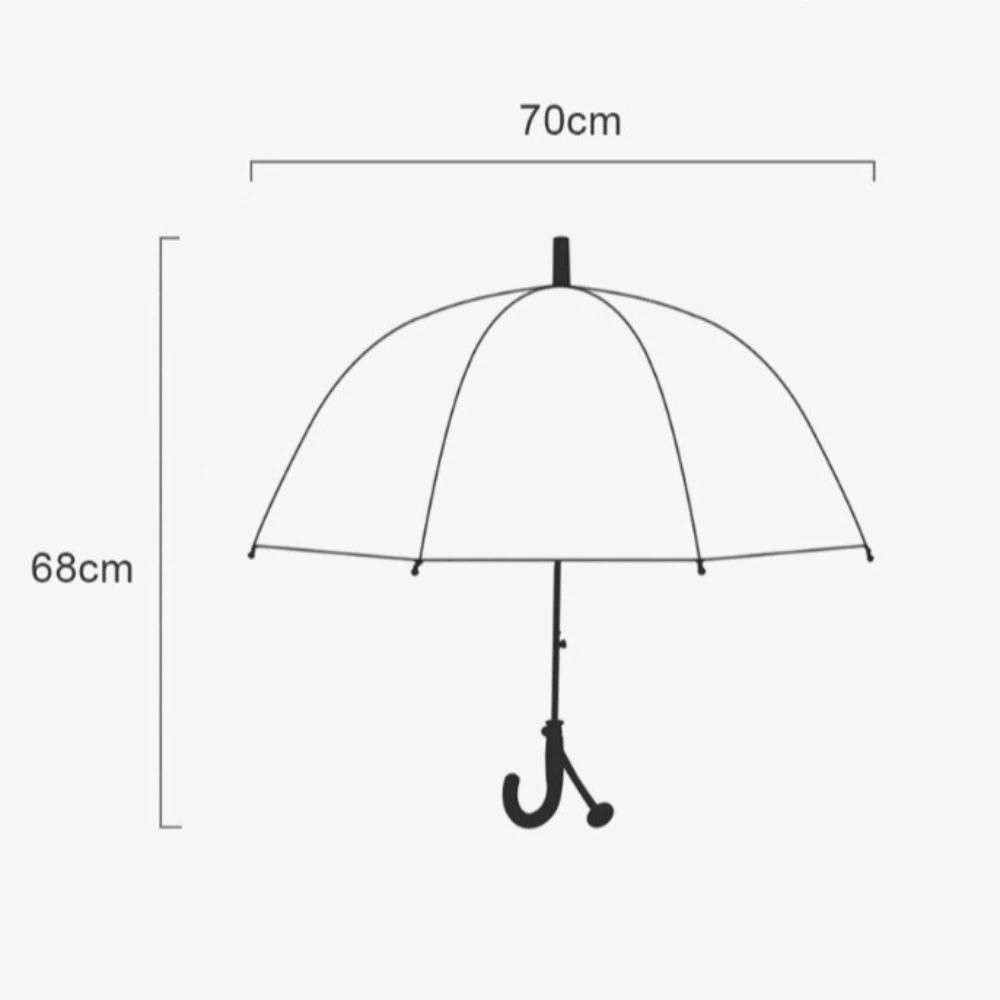 Transparent Long Handle Umbrella Easy Grip Hook Kids Umbrella Lightweight Dome Umbrella  Children