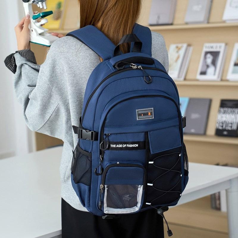 New fashion student backpack men's and women's high-end fashion computer bag large capacity junior high school travel backpack