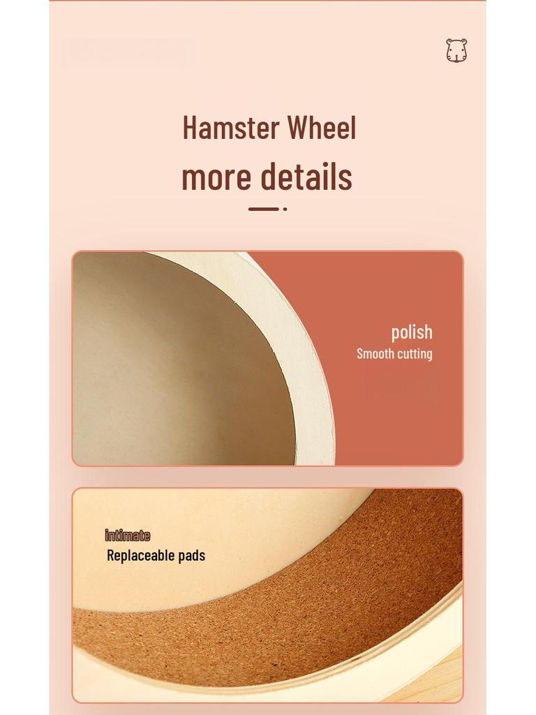 Super tiché dřevěné kolo pro křečka: Velká hračka pro zlaté křečky a morčata pro zahnání nudy