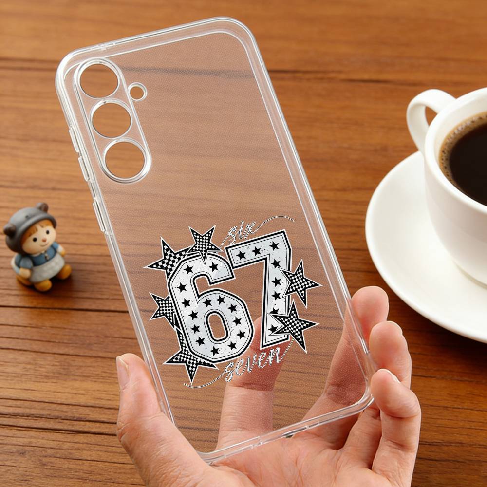 

67 S-SIX-X S-SEVEN-N art phone Case For Samsung S25,24,21,22,23,30,Ultra,20,Plus,Fe,Lite,Note Transparent Cover Samsung S21Ultra