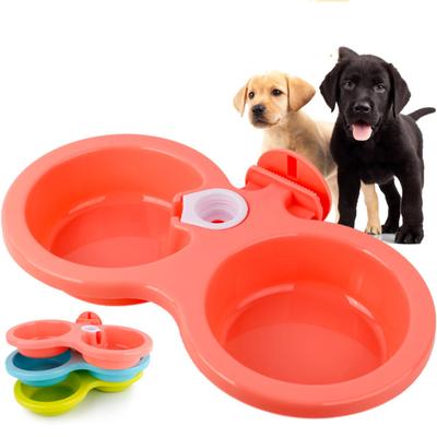 Pet Bowl Automatic Water Dispenser Feeder Hanging Dog Dual Feeding Drinking Feed Plastic Cat Food Cage