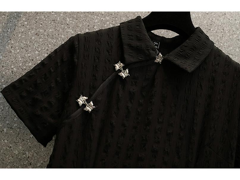 Women's Plus Size Summer Qipao: Gentle Chinese Style Tea Break Little Black Dress