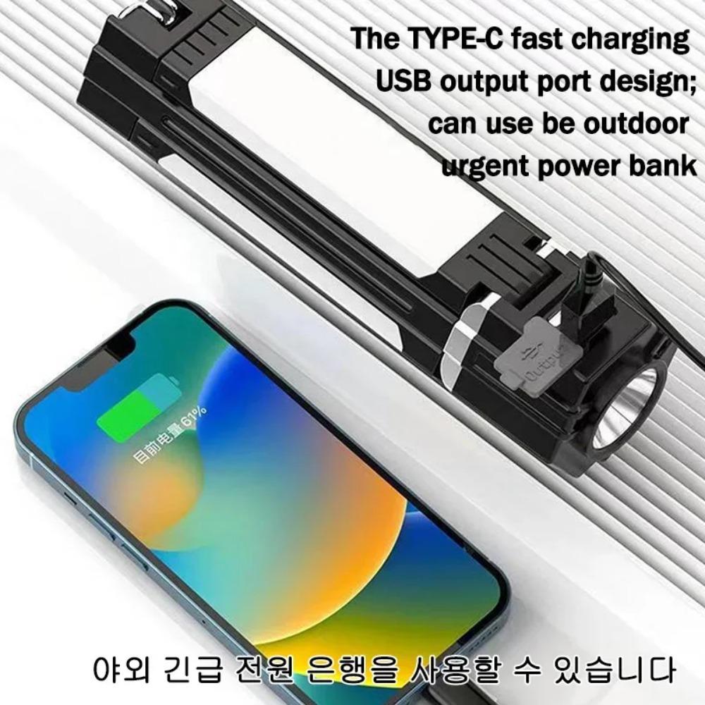 Rechargeable Camping Lantern Collapsible Waterproof Tent Light Power Bank Portable LED Flashlight for Hiking Fishing Floodlight