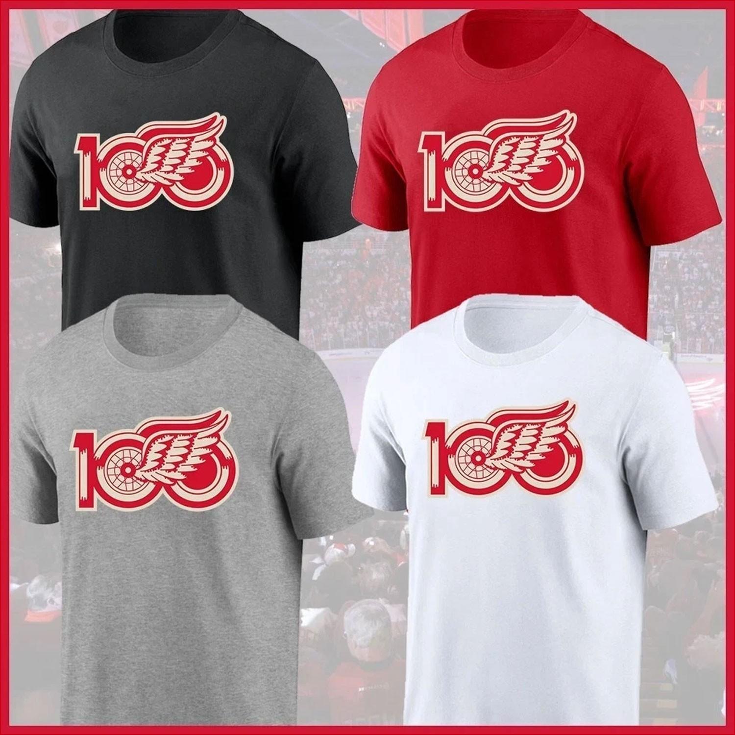 SALE Detrooiit Red Wings 100th Anniversary 1926-2026 Logo T-Shirt XXXL