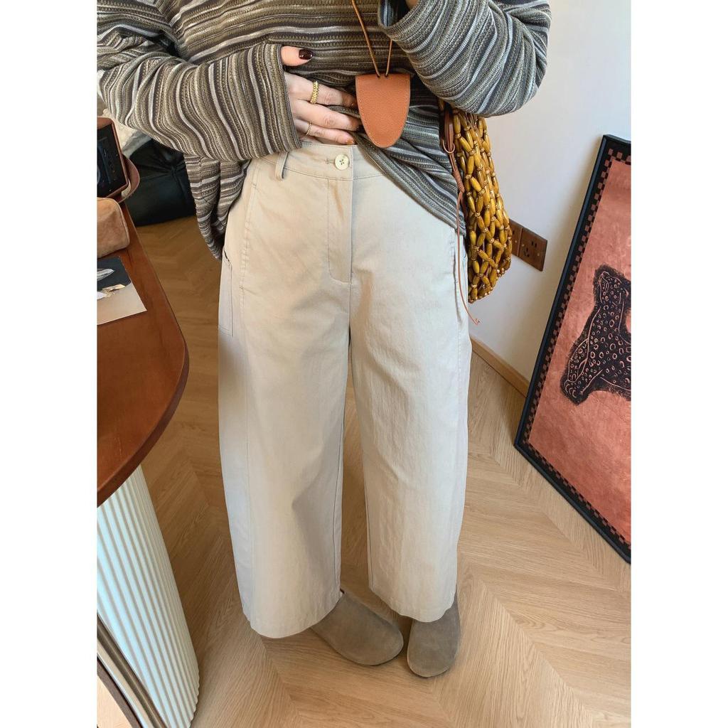 2026 Spring/Summer Women's High Waist Japanese Cropped Straight-Leg Balloon Pants