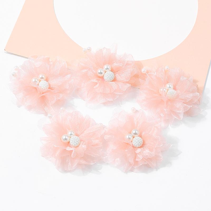 5Pcs Artificial Flowers Heads Chiffon Yarn Fake Flowers For Home Decor Marriage Wedding Decoration Craft Garland Gift Accessory