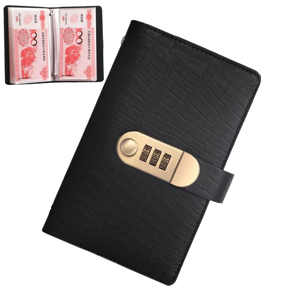 Money Book for Cash Saving Savings Challenges Book with Combination Lock Budget Planner 100 Pages Wallet Organizer for Travel