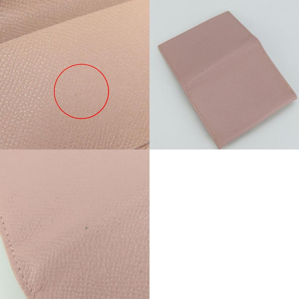 Used BVLGARI Card Case Bulgari Bulgari leather pink beige Clip type
