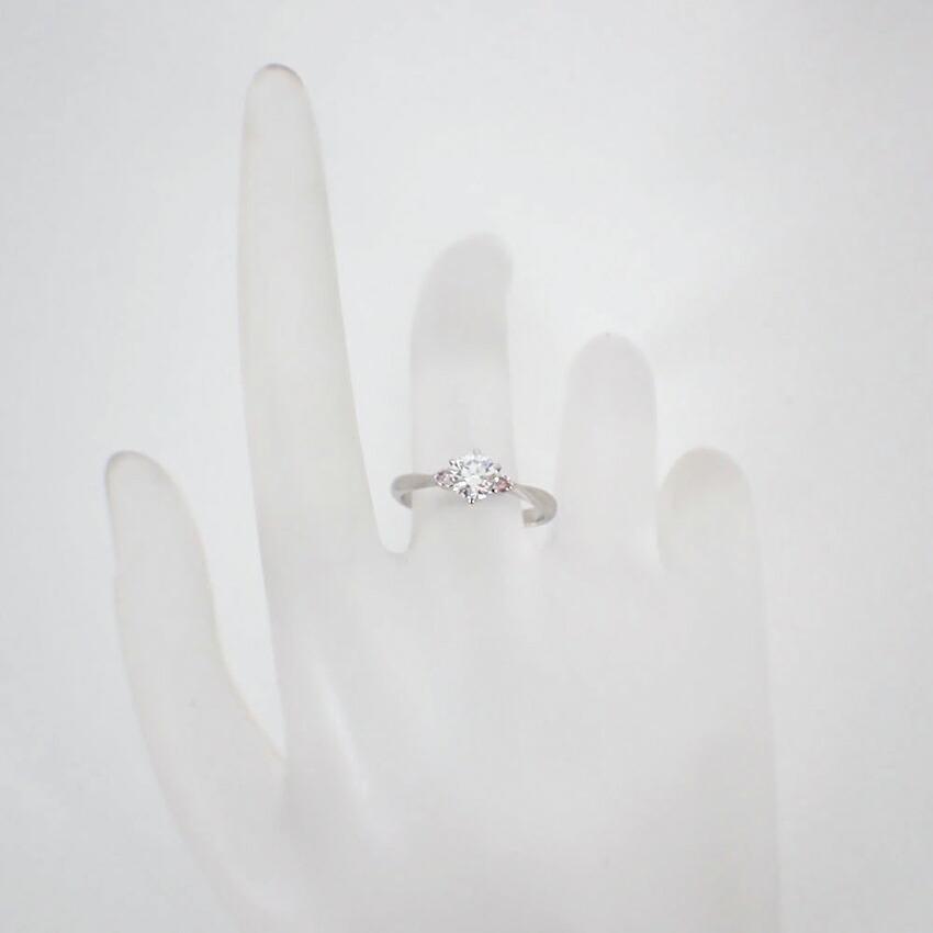 [Used] Pt900 Diamond 0.075ct / 0.525ct Ring / Size 9 / g526-23