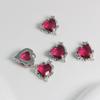 Love Heart Shape Crystal Pendant Loose Beads for DIY Jewelry Making Supplies