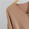 Autumn And Winter Women's V-Neck Base Knitted Long Dress  Loose Plus Size Solid Color Women's Dress