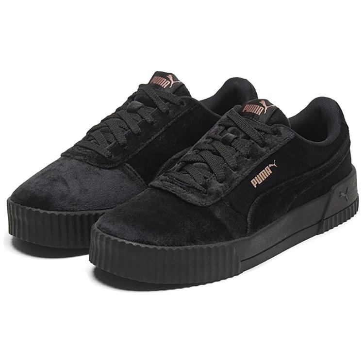 (WMNS) PUMA Carina Velvet Black/Gold Women's 375886-01