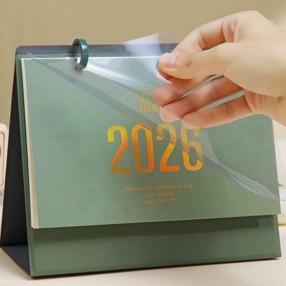 Solid Color Horse Year Calendar Month Date Display Standing Flip Calendar  Spring Festival