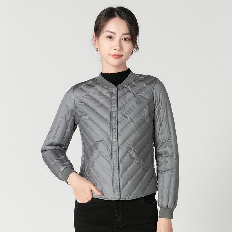 Dámská lehká péřová bunda slim fit - Hřejivá zimní základní vrstva a svrchní oděv