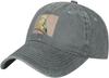 Pale Yellow Budgie Bird Picture Baseball Cap Washed Denim Casual Adjustable Hat for Men Women