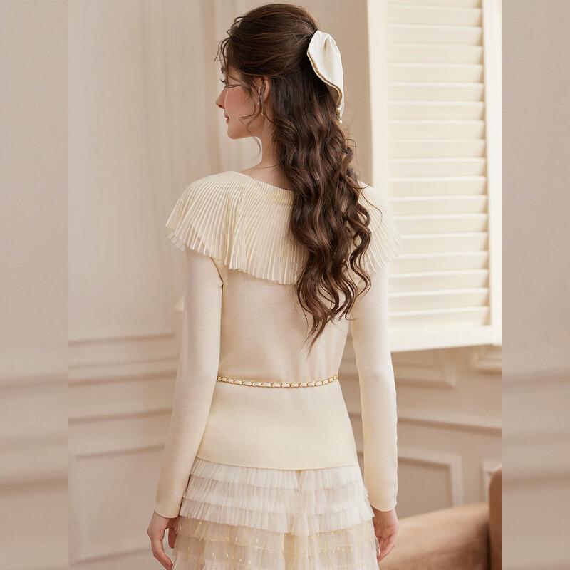 Bailuyu Elegant Off-Shoulder Bow Knit Sweater