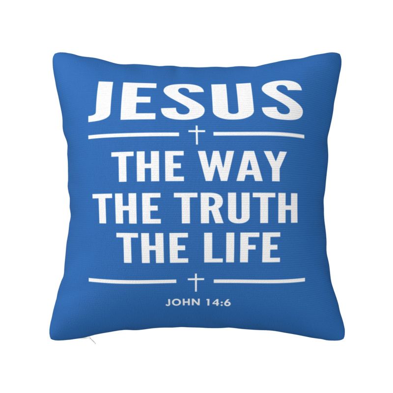Jesus Quotes Throw Pillow Case cm for Living Room Religion Cross Christian Faith Cushion Cover Soft Polyester Pillowcase