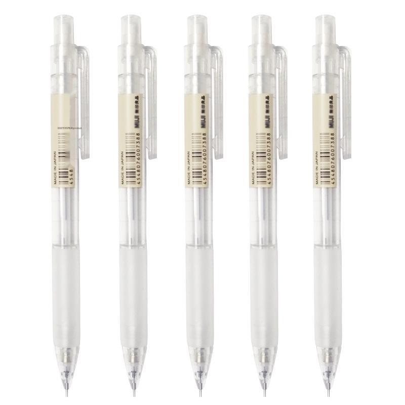 MUJI Klassischer transparenter mechanischer Bleistift 0,5 MM - Unzerbrechlicher runder Schaft