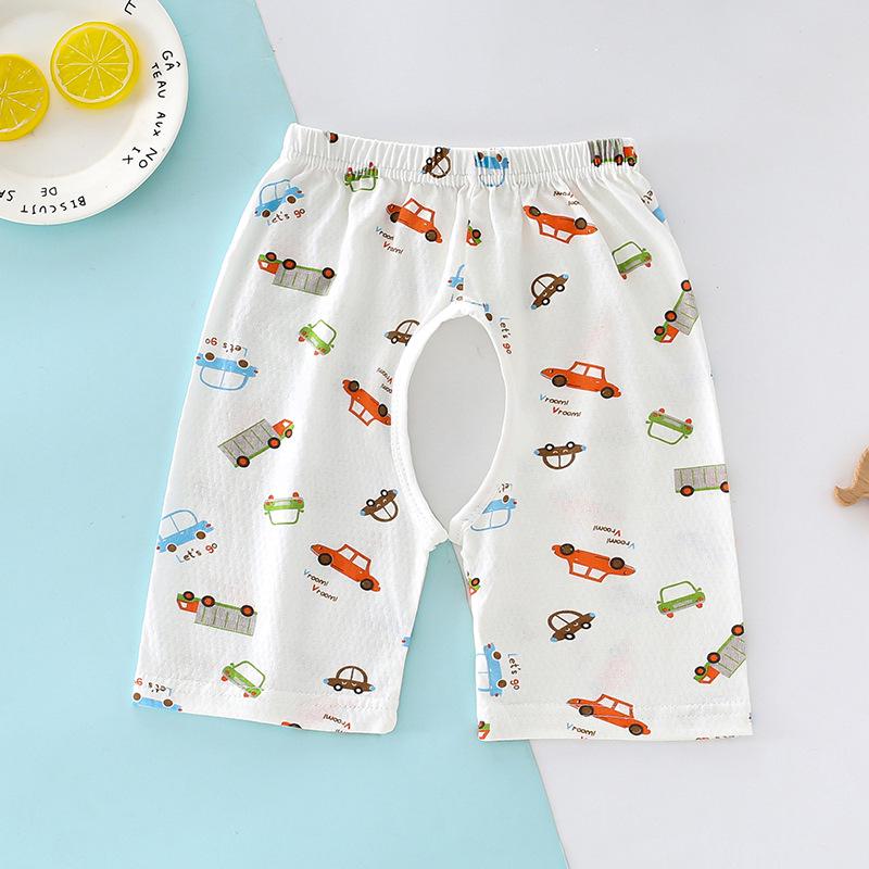 Baby Cotton Cartoon Open-Crotch Pants for Potty Training - Cool & Cute Summer Style for Infants & Toddlers