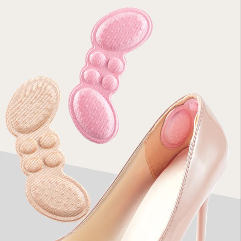 1Pair Sticky Fabric Shoe Back Heel Inserts Insoles Pads Cushion Liner Grip Pad 4D Soft Memory Foam Foot Care Tool