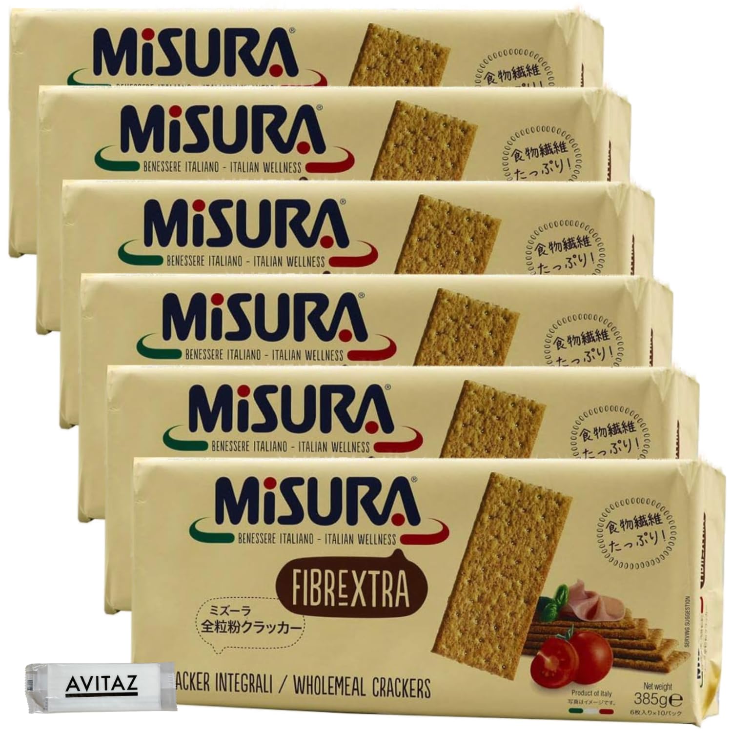 

Missoula Whole Wheat 385g x 6 High in Made in Italy Crackers, packs, Fiber,
