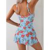 Costume da bagno due pezzi donna 2025 Nuovo Stampa Spallina Sexy Vita Alta Costume da bagno Estivo Tankini Abbigliamento da Spiaggia Costume da Bagno Per Femmina