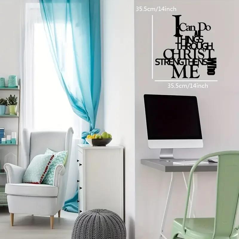 Wandbehang aus Metallkunst – Rahmenlose Dekoration mit Buchstabenmuster für Innenräume, Restaurants und Wohnzimmer