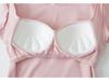 Ruffled Short-Sleeve Bra-Free T-Shirt with Integrated Breast Pads