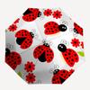 1pc Ladybugs Flowers Automatic Folding Umbrella - Windproof Compact Travel Umbrella with Auto Open/Close, 8-Rib Heavy-Duty Shaft for Women/Men A033