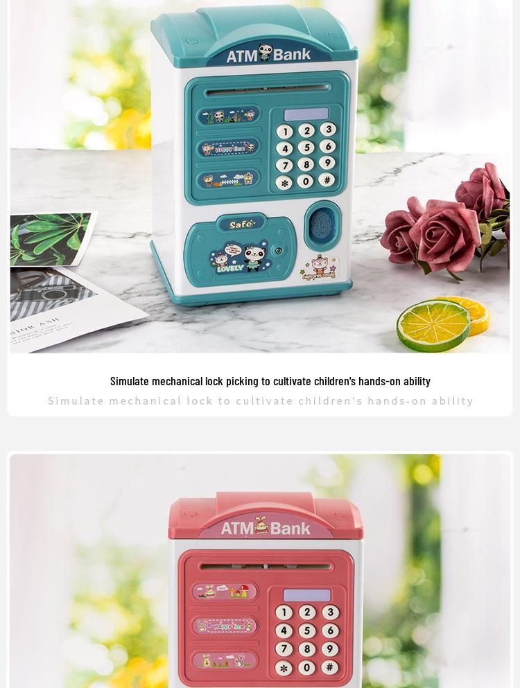 Smart ATM Piggy Bank for Kids: Face & Fingerprint Recognition, Singing Cartoon Money Box