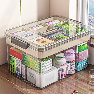 Scatola porta medicinali di grande capacità, kit medico portatile per il primo soccorso domestico, scatola porta medicinali di emergenza per la famiglia, custodia per farmaci multistrato