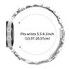Watch Band with Connector For Samsung Galaxy Watch6 Classic 47mm/43mm/Watch6 44mm/40mm 7-Bead Rhinestone Crown Stainless Steel Strap Silver