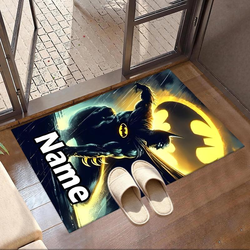 Custom Name Personalized Batman Print Carpet, Versatile Home Decor Rug, for Playroom, Apartment, Balcony, Entryway, Hallway Gift