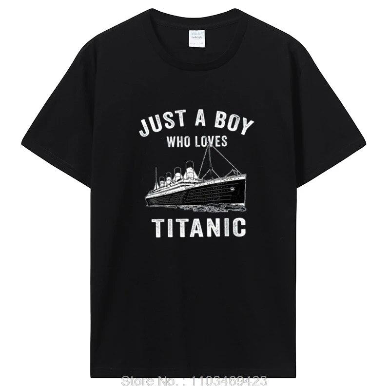 Классическая футболка «Титаник» для мальчиков, хлопковая футболка унисекс, одежда в стиле хип-хоп, футболка большого размера с рисунком L